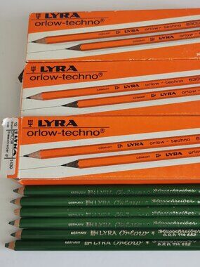 Lyra Orlow-Techno 30 Pencils Green Glassmarker 1439 Vintage Discontinued Wax-Bas